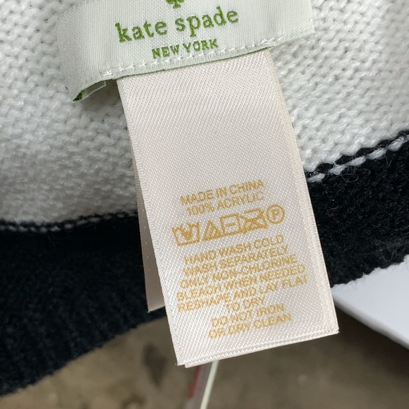 kate spade new york Black/White "BRRR" Yarn Pompom - Picture 7 of 8